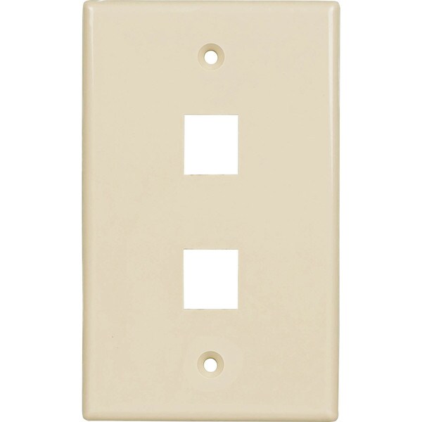 Main product image for DataComm 20-3002-IV 2 Port Keystone Wall Plate Ivory261-599
